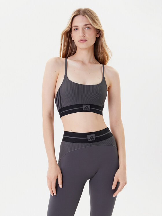 adidas adidas Αθλητικό σουτιέν Hyperglam JN2661 Γκρι Slim Fit