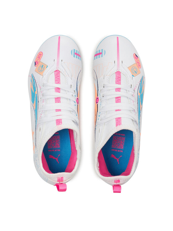 Puma Puma Ποδοσφαιρικά Παπούτσια ULTRA 5 MATCH VOL. UP FG/AG Jr 108065 01 Λευκό