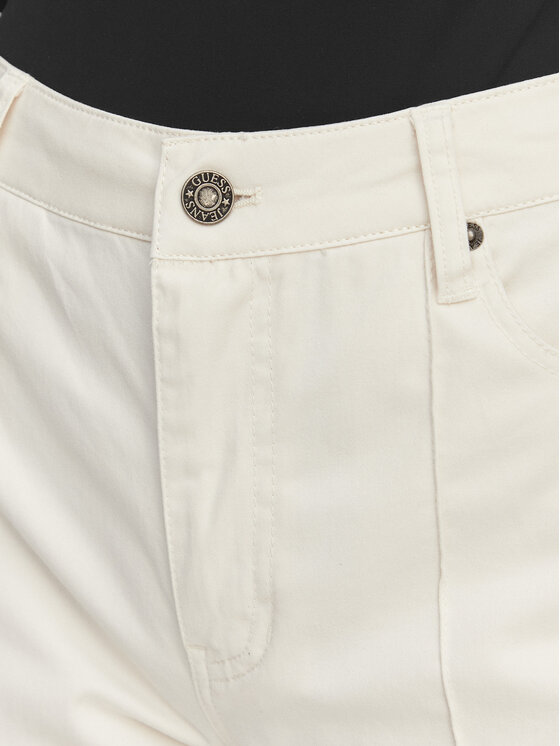Guess Jeans Guess Jeans Παντελόνι υφασμάτινο W6RA0R WJ051 Κρεμ Regular Fit