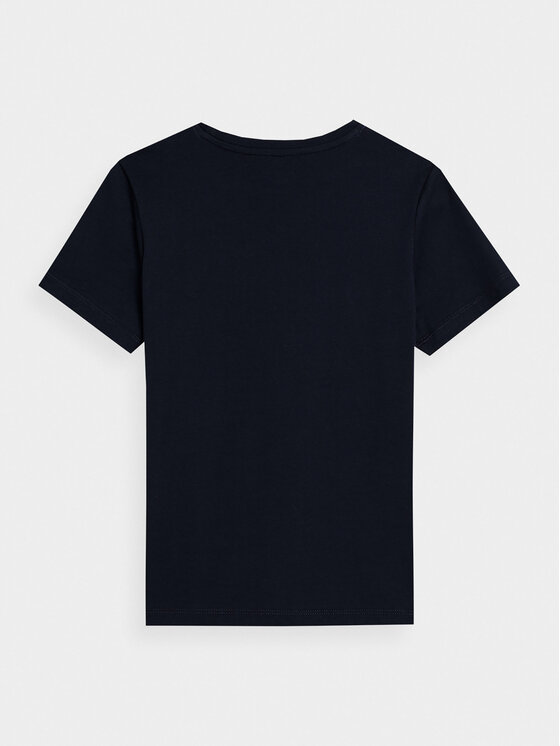 4F 4F T-Shirt 4FJSS23TTSHM293 Dunkelblau Regular Fit