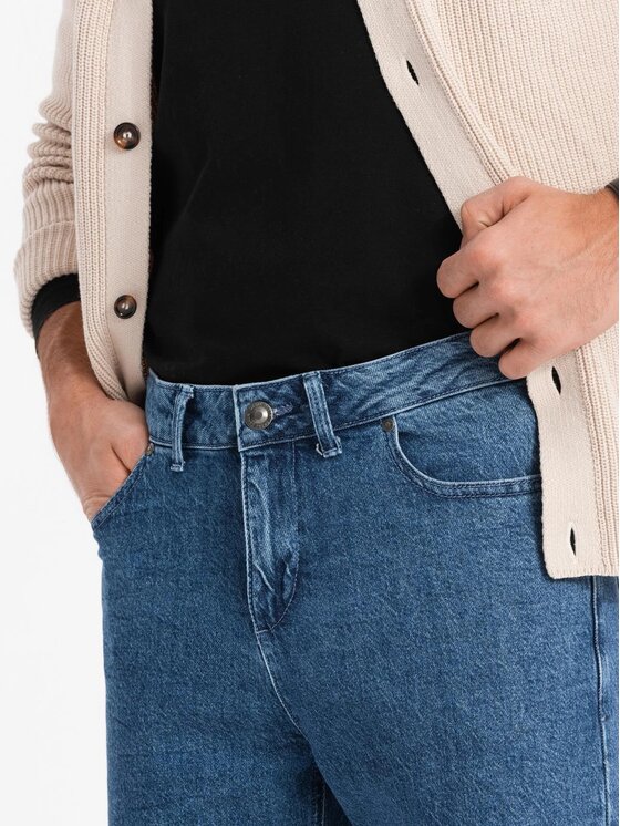 Ombre Ombre Jeansy OM-PADP-0225 Niebieski Carrot Fit