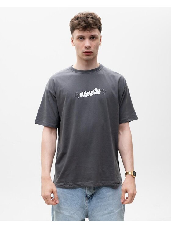 MyStars MyStars T-Shirt Koszulka Z Krótkim Rękawem Męska Szara MyStars Too Cool Miś S Szary Regular Fit