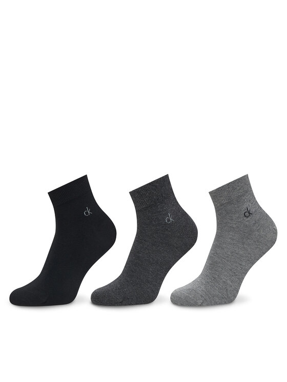 Calvin Klein Calvin Klein Комплект 3 чифта къси чорапи мъжки 701234209 Сив