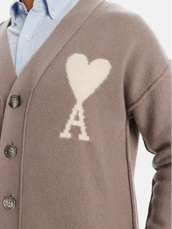 AMI Paris AMI Paris Cardigan UKC090.KN0090 Gri Relaxed Fit