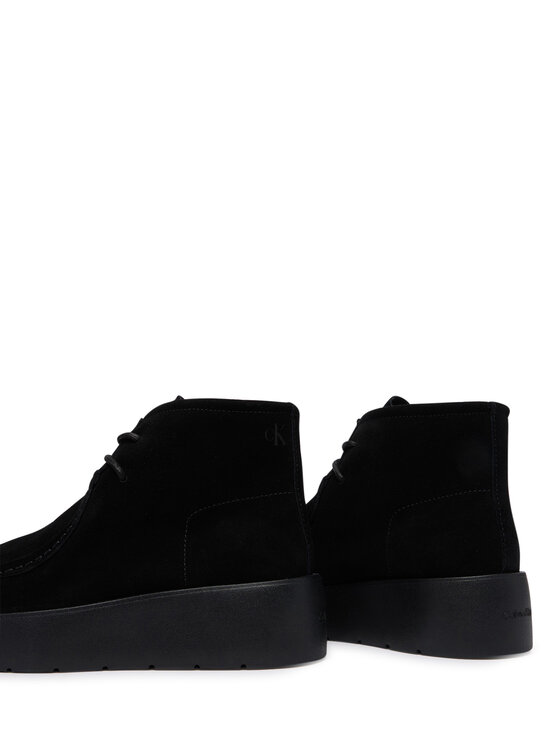Calvin Klein Calvin Klein Kotníková obuv Flatf Lace Up Apr Cut Boot HW0HW03273 Černá