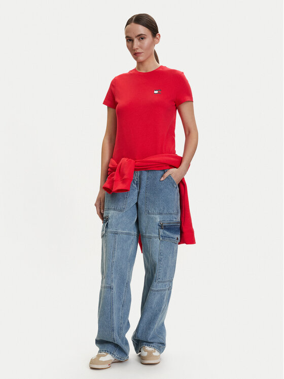 Tommy Jeans Tommy Jeans Majica DW0DW22274 Rdeča Regular Fit