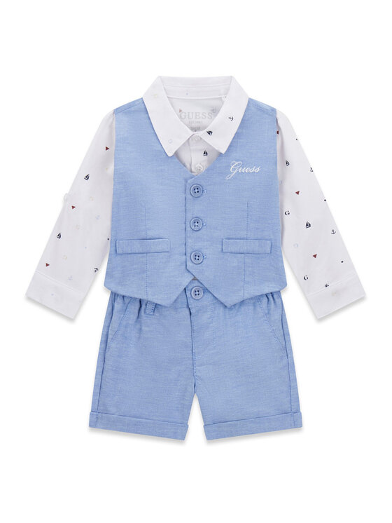 Guess Guess Набір сорочка, жилет і штани з текстилю I6RG12 WF6P0 Бежевий Regular Fit