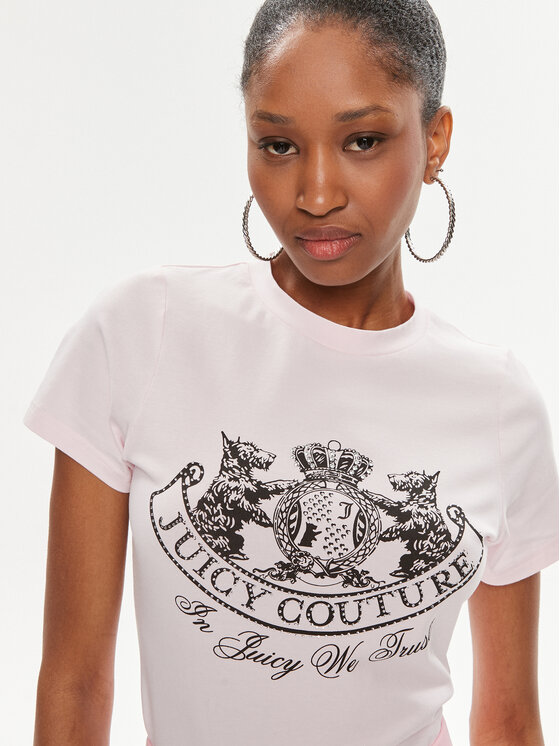 Juicy Couture Juicy Couture T-shirt Enzo Dog JCBCT224816 Ružičasta Slim Fit