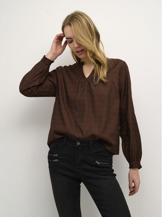 Cream Blúzka Crliselin 10611698 Hnedá Straight Fit