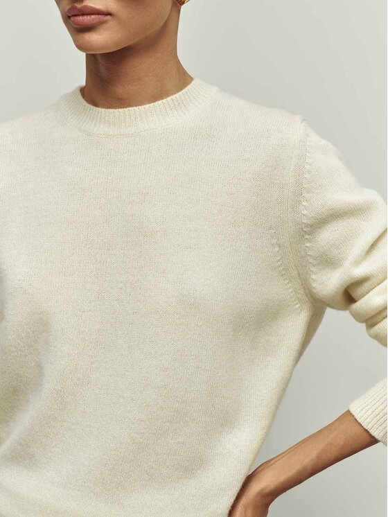 La Mania La Mania Svetr MELLOW Bílá Classic Fit
