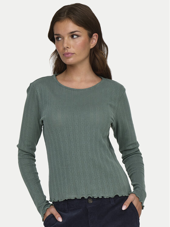 ONLY ONLY Bluzka Carlotta 15291987 Zielony Regular Fit