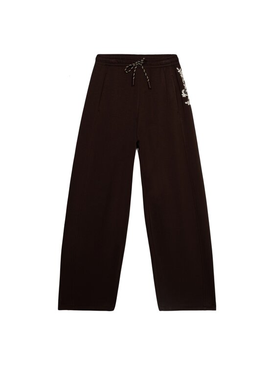 Oltre Oltre Pantaloni di tessuto P818J002553N032 Marrone Baggy Fit