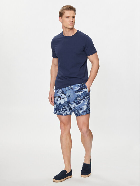 Tommy Jeans Tommy Jeans Auduma šorti Hawaiian DM0DM18807 Zils Regular Fit