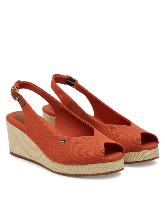 Tommy Hilfiger Tommy Hilfiger Espadrile Flag Mid Wedge Espad Slingback FW0FW08595 Oranžna