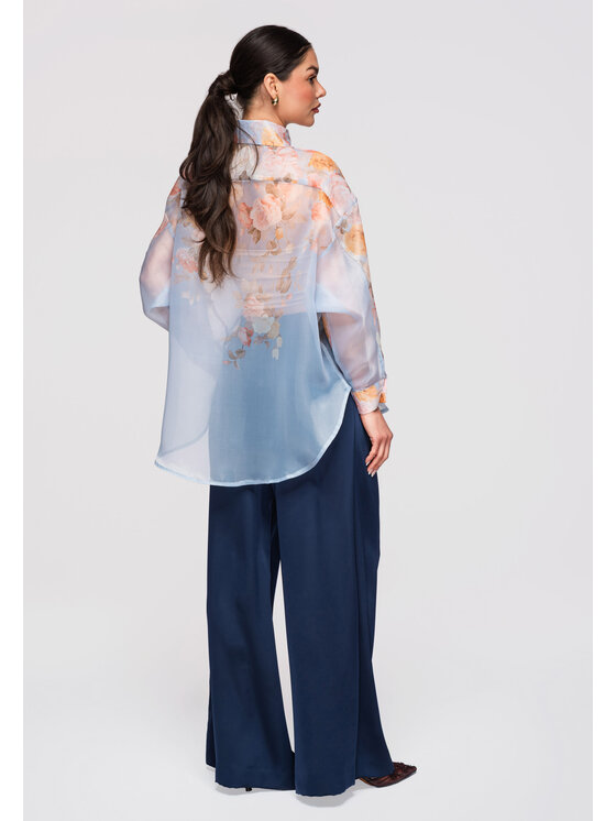 Ombre Ombre Koszula OW-SH-E0028 Niebieski Oversize