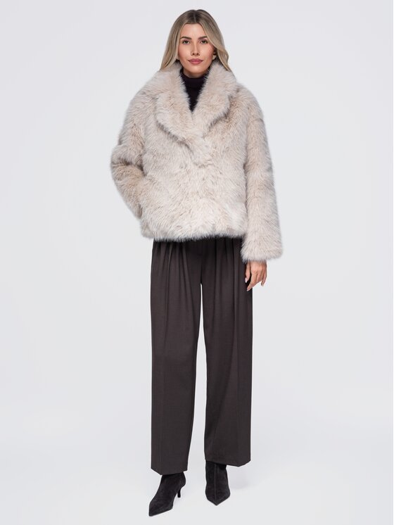 Ombre Ombre Kožešina OW-FR-E0002 Béžová Relaxed Fit