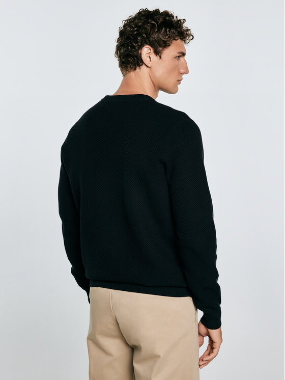 BIG STAR BIG STAR Sweter REYLON Czarny Basic Fit