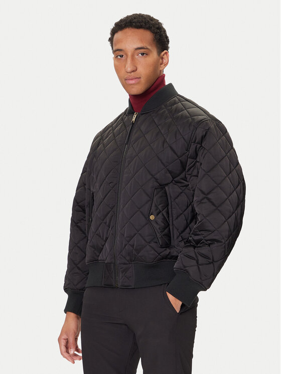 HUGO HUGO Bomber striukė Bicol2541 50546226 Juoda Regular Fit