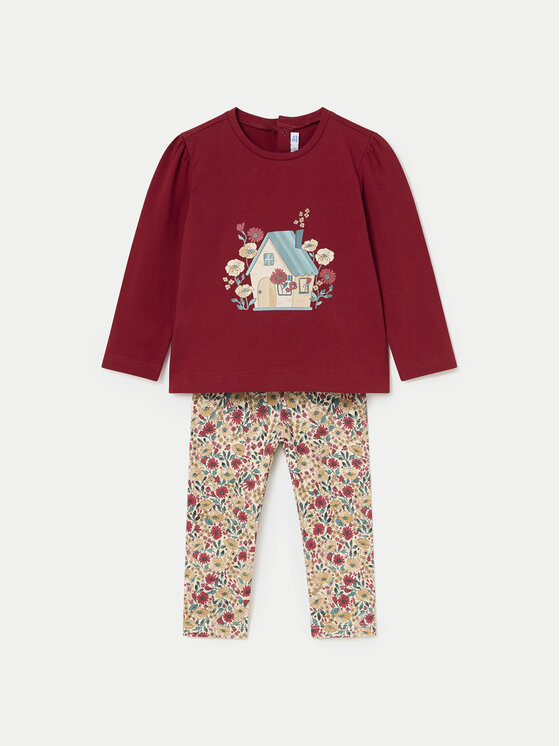 Mayoral Mayoral Set Bluse und Leggings 2714 Rot Regular Fit