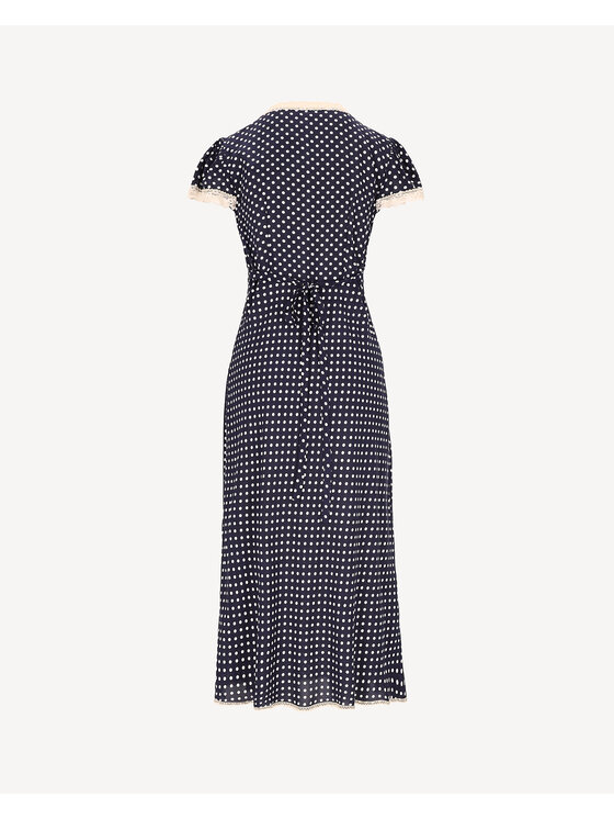 Castellani Castellani Sukienka codzienna Polka Granatowy Regular Fit