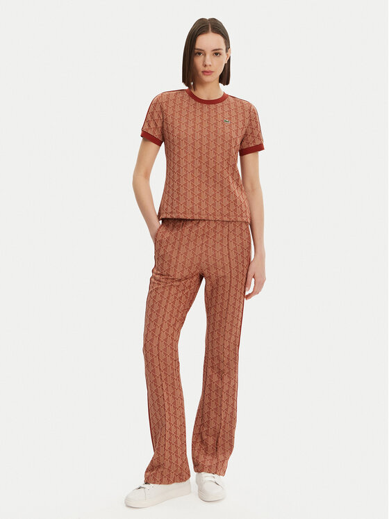 Lacoste Lacoste Majica TF3244 Oranžna Slim Fit