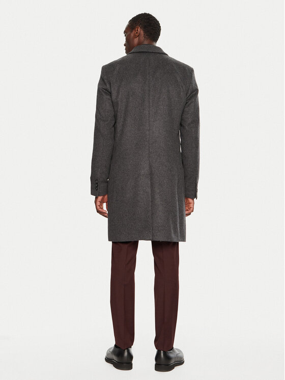 BOSS Boss Płaszcz wełniany H-Hyde 50525739 Szary Slim Fit