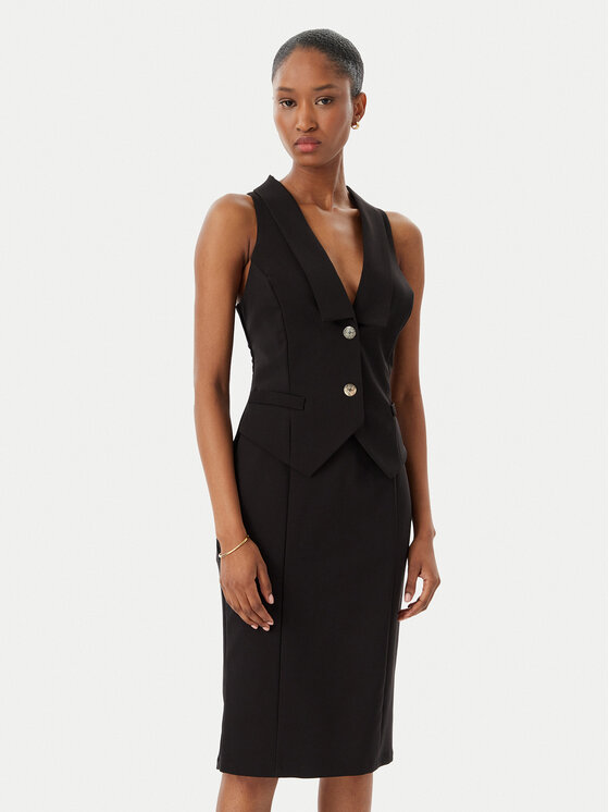 Rinascimento Rinascimento Kokteiļkleita CFC0019846002 Melns Regular Fit