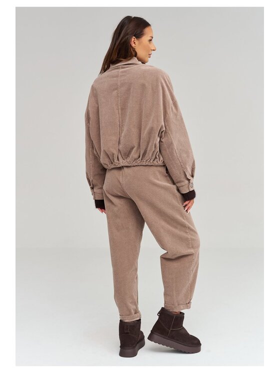 Makadamia Makadamia Kurtka przejściowa C96 Brązowy Loose Fit