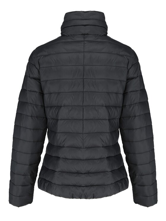 Perso Perso Kurtka przejściowa pikowana z wiązaniem Czarny Slim Fit