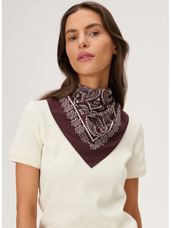 LEBRAND LEBRAND Chusta Bandana Bordowy