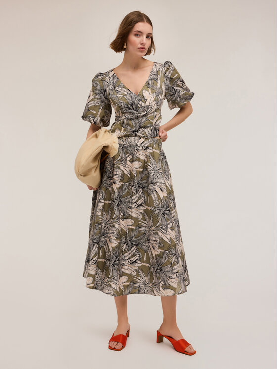 Motivi Motivi Gonna midi 1004W000667N0Z3 Verde Flared Fit