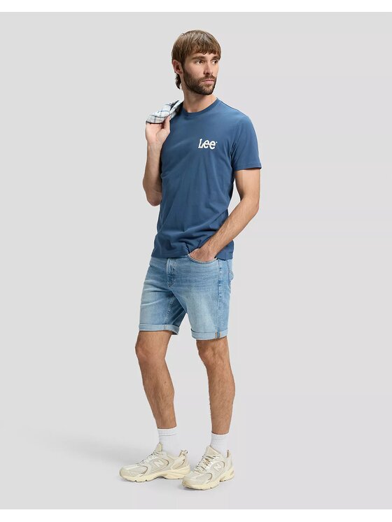 Lee Lee T-Shirt MEDIUM WOBBLYTEE Niebieski Regular Fit