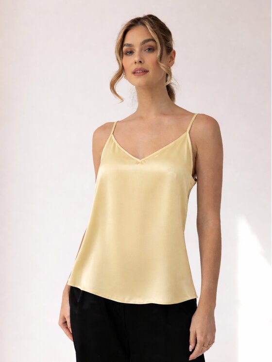 Cat&Cat Cat&Cat Top jedwabny Żółty Regular Fit