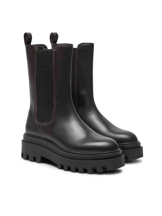 Calvin Klein Jeans Calvin Klein Jeans Боти тип челси Flatform YW0YW01542 Кафяв