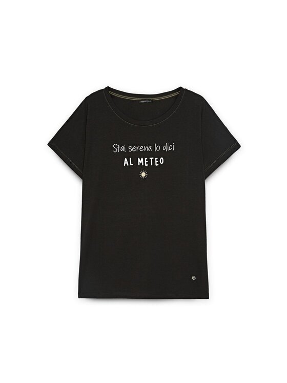 Fiorella Rubino Fiorella Rubino T-shirt G211L008516N033 Nero Regular Fit