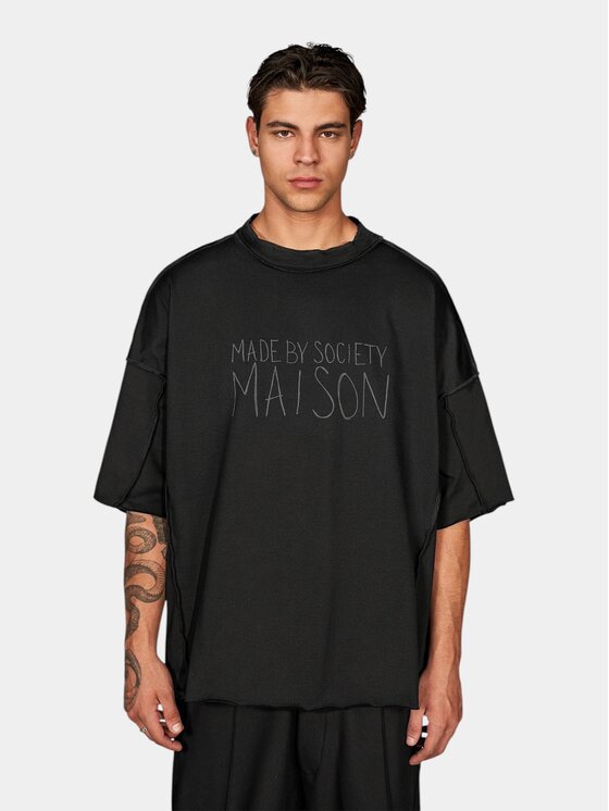 MADE BY SOCIETY MADE BY SOCIETY T-Shirt Unreav - T17941 Czarny Basic Fit