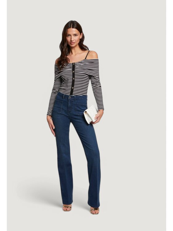 Morgan De Toi Morgan De Toi T-Shirt 241-TROPEZ Czarny Shirt Fit