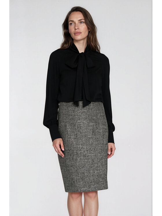 NIFE NIFE Spódnica midi SP96 Czarny Slim Fit