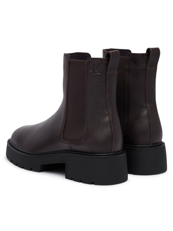 Calvin Klein Calvin Klein Gležnjarji Chelsea Chunky Chelsea Boot Lth YW0YW02072 Bordo rdeča