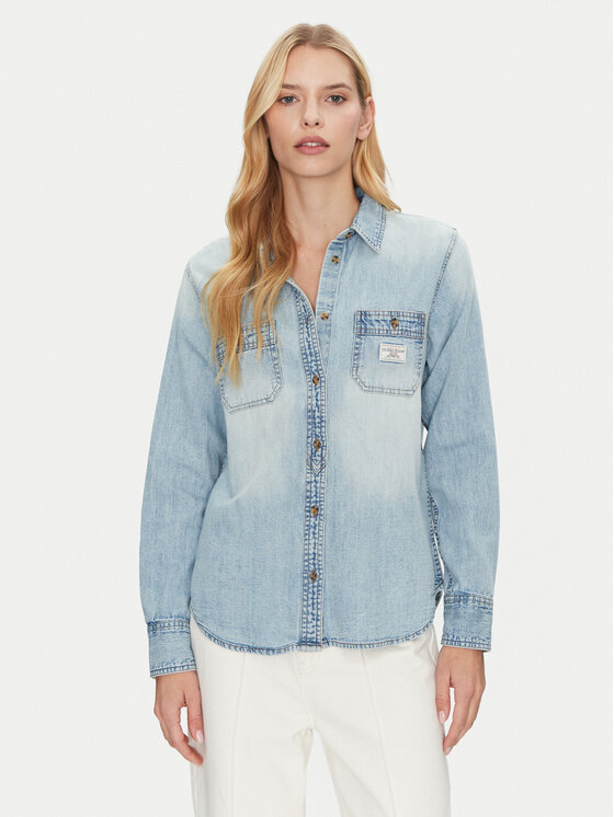 Koszula jeansowa, rozmiar M, Niebieska, W5RH37 D5M83