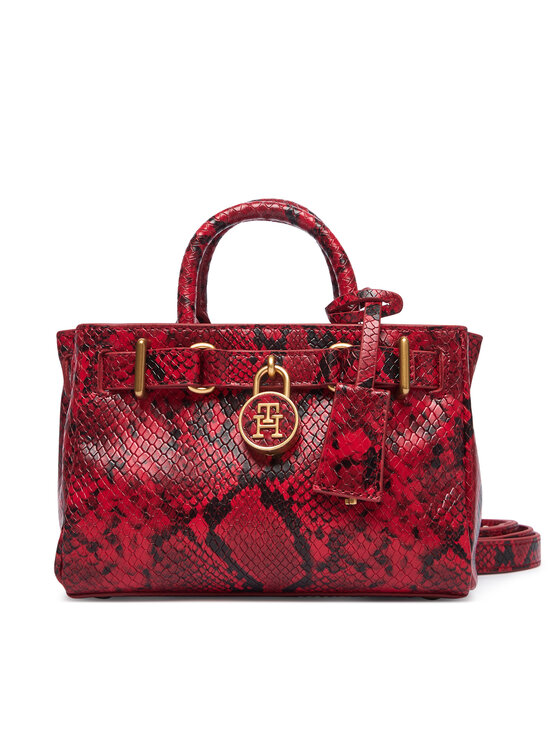 Tommy Hilfiger Tommy Hilfiger Torbica American Icon Micro Tote Snake AW0AW18820 Crvena