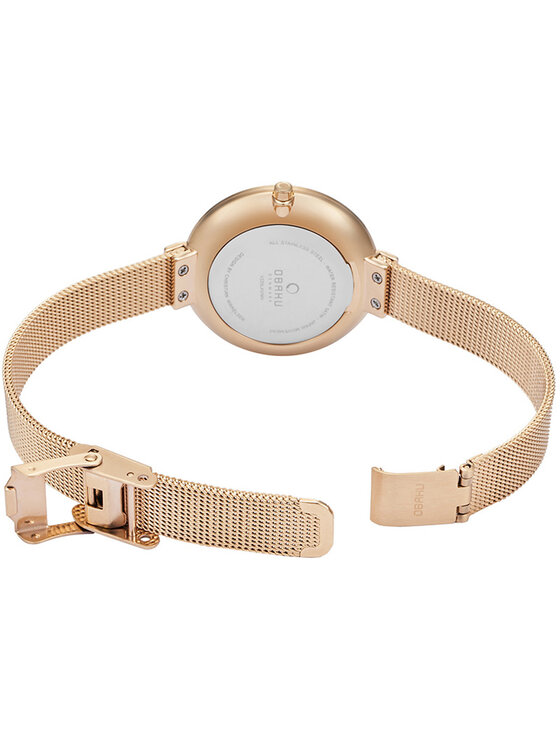 Obaku Obaku Zegarek V225LXVIMV Różowe złoto