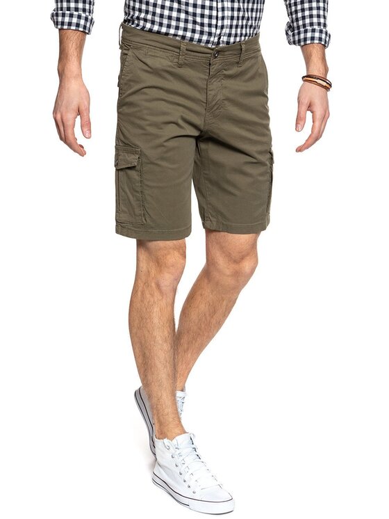 Mustang Mustang Szorty materiałowe CLASSIC CARGO SHORT Brązowy Regular Fit