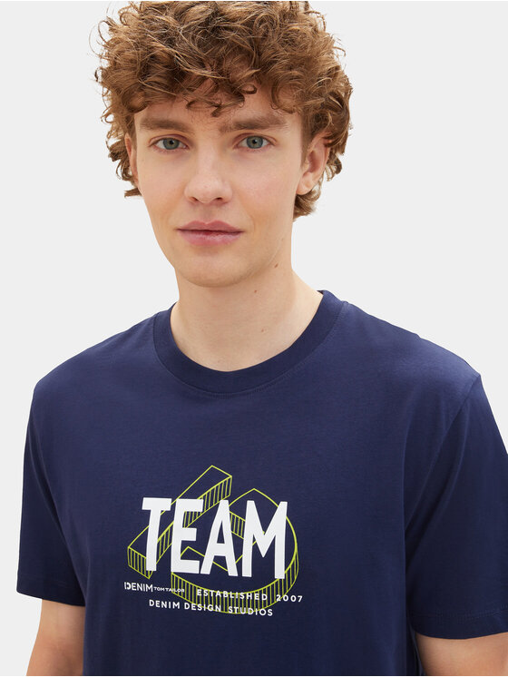 Tom Tailor Denim Tom Tailor Denim T-Shirt 1040838 Granatowy Regular Fit