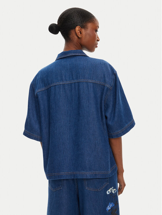 Munthe Munthe traper košulja Phor 252100525203 Plava Loose Fit