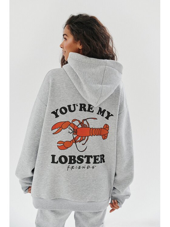 NAOKO NAOKO Mikina You're my Lobster Šedá Regular Fit