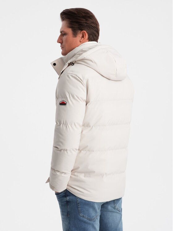 Ombre Ombre Zimní bunda OM-JAHP-0152 Écru Regular Fit