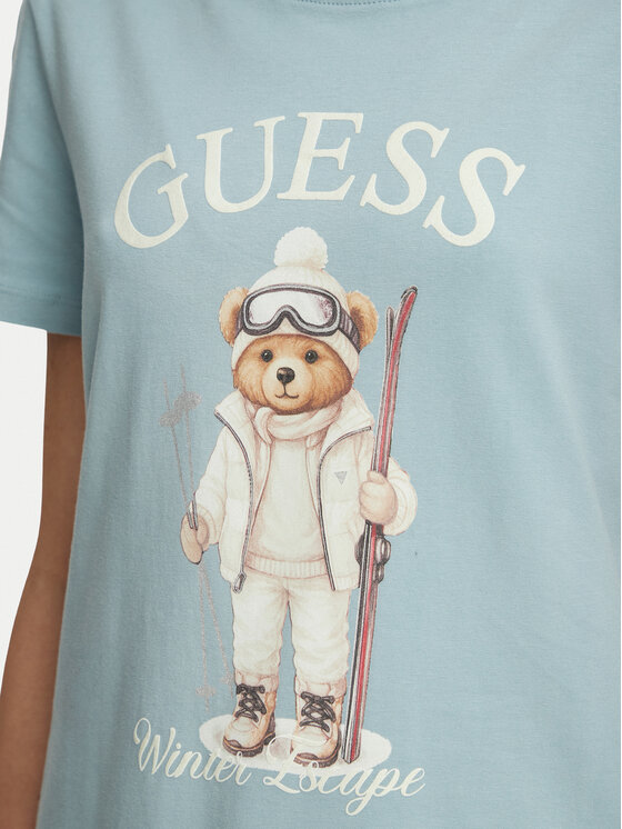 Guess Guess Футболка V6BI19 K6749 Бірюзовий Regular Fit