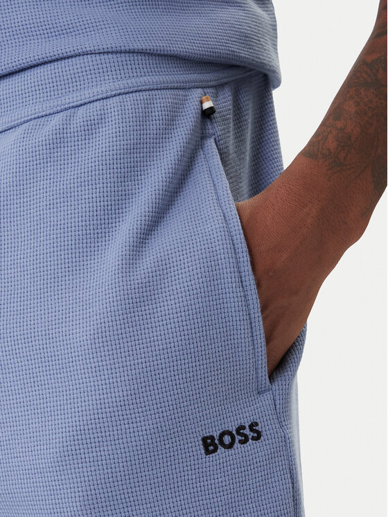 BOSS BOSS Pantaloncini sportivi Waffle 50535884 Celeste Regular Fit