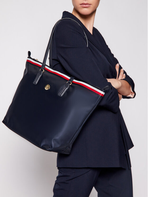 Tommy Hilfiger Tommy Hilfiger Τσάντα Poppy Tote Corp AW0AW08832 Σκούρο μπλε